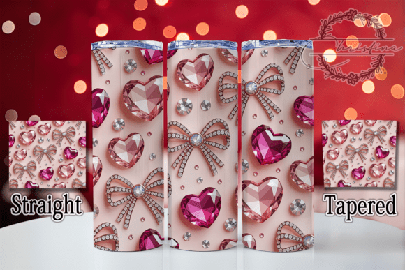 3D Rhinestone Cherry Bow Tumbler: A Bold Design for Your 20oz Skinny Tumbler