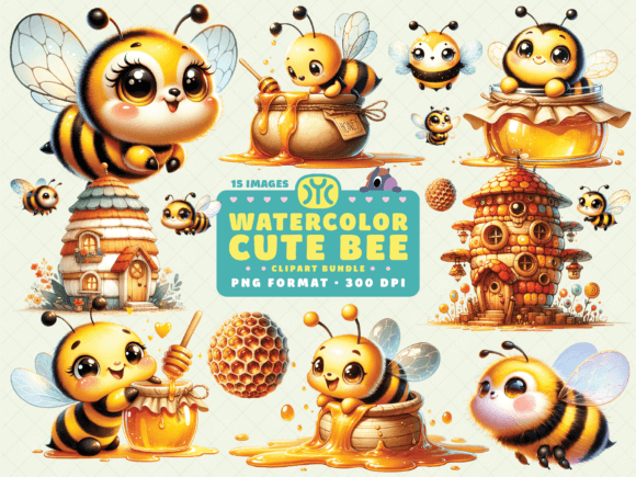 Beyond the Buzz: The Artistic Charm of Watercolor Bee Clipart