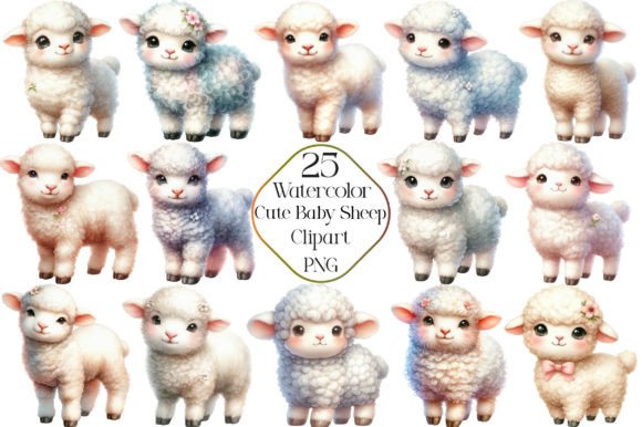 Bringing Gentle Charm to Your Projects with Watercolor Baby Sheep Clipart