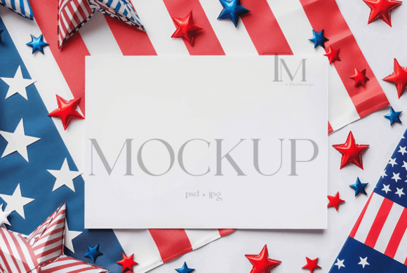 Celebrate with Style: The 4th of July 7x5 Invitation Mockup
