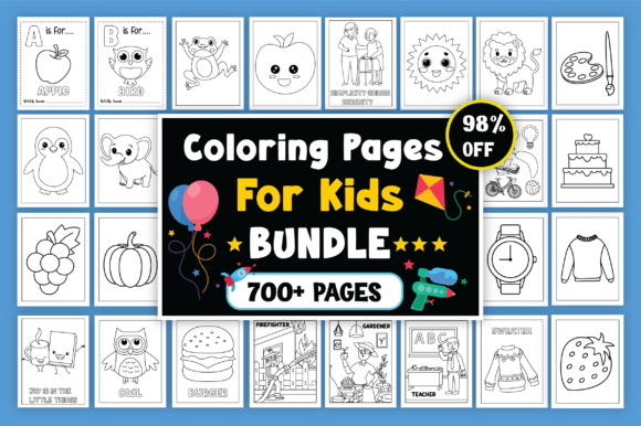 Coloring Pages for Kids Bundle: 700+ Pages of Creative Fun