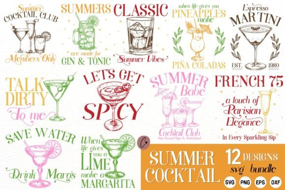 Summer Cocktail SVG Bundle: Your Go-To for Sunny Projects