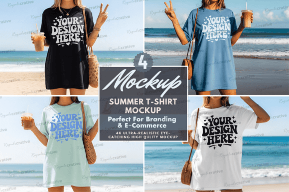 Summer T-Shirt Mockup: Beach & Outdoor Scene Showcase