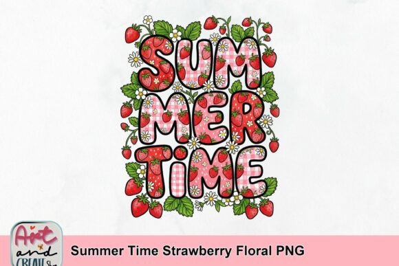 Summer Time Strawberry Floral PNG: A Fresh Design Asset