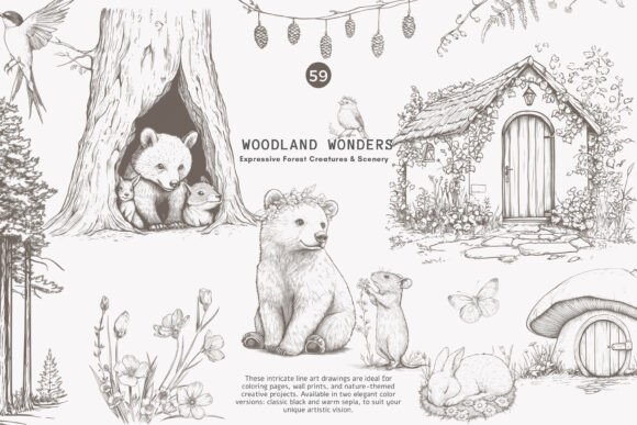 Timeless Charm: Elevate Projects with Antique Clipart Graphite Illustrations