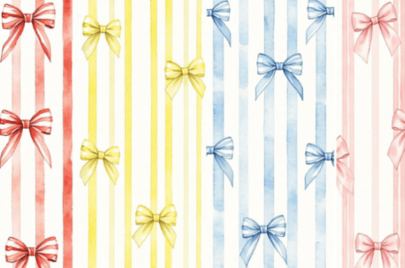 Watercolor Ribbon Bow Seamless Pattern C: A Designer's Guide