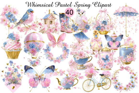 Whimsical Pastel Spring Clipart: Fresh Designs for Your Projects